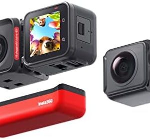 Insta360 ONE RS Twin Edition – Waterproof 4K 60fps Action Camera & 5.7K 360 Camera with Interchangeable Lenses, Stabilization, 48MP Photo, Active HDR, AI Editing